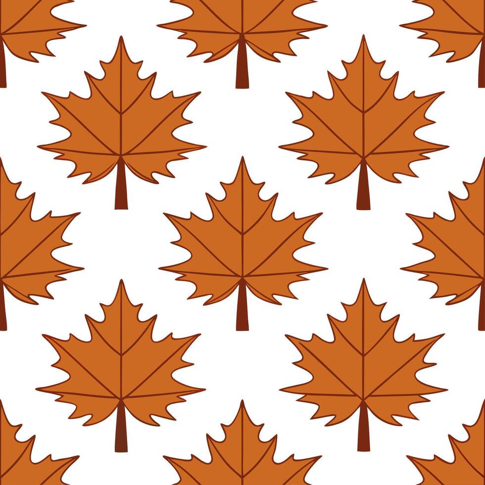 Autumn trees seamless tile pattern with vibrant maple and oak leaves for warm home decor Set 8 vector
