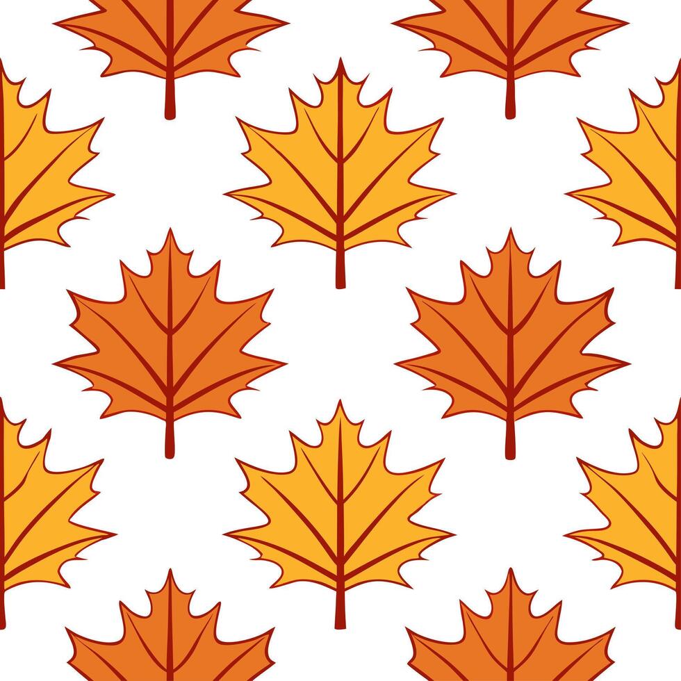 Autumn trees seamless tile pattern with vibrant maple and oak leaves for warm home decor Set 9 vector