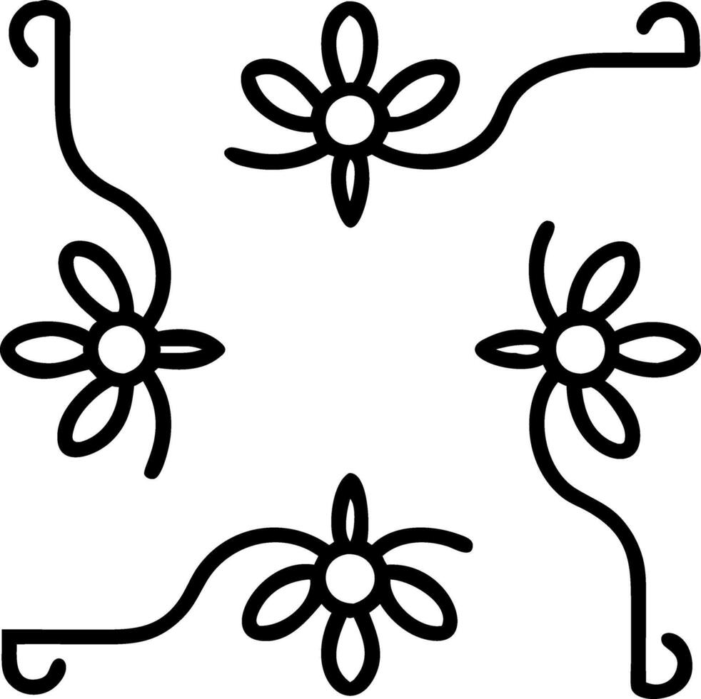 Art Nouveau daisy seamless tile pattern with flowing lines and pastel colors ideal for elegant dining rooms Set 9 vector