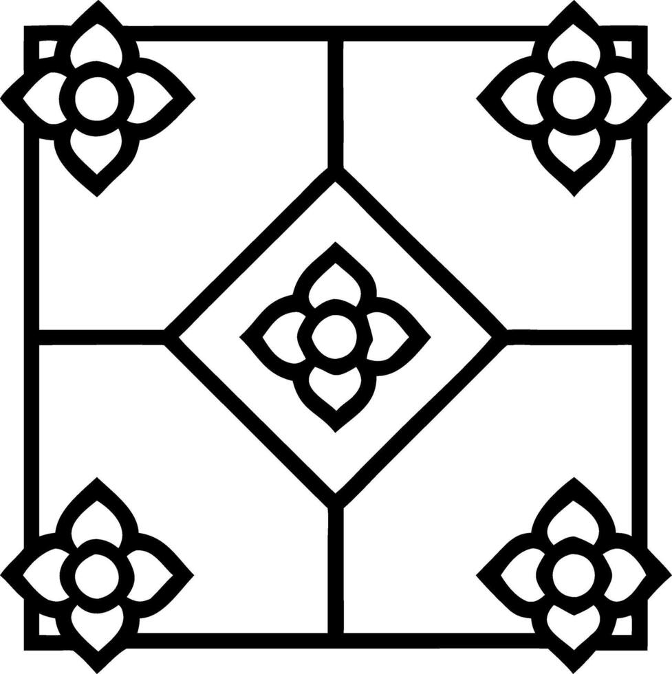 Art Deco rose seamless tile pattern with symmetrical rose motifs and gold accents for luxurious interiors Set 12 vector