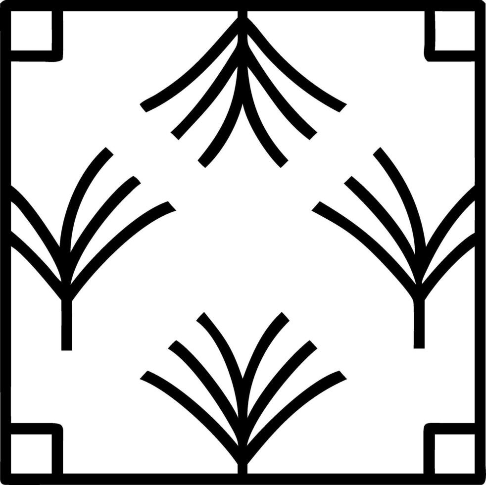 Art Deco palm leaf seamless tile pattern with geometric palm motifs and gold accents for luxurious interiors Set 4 vector