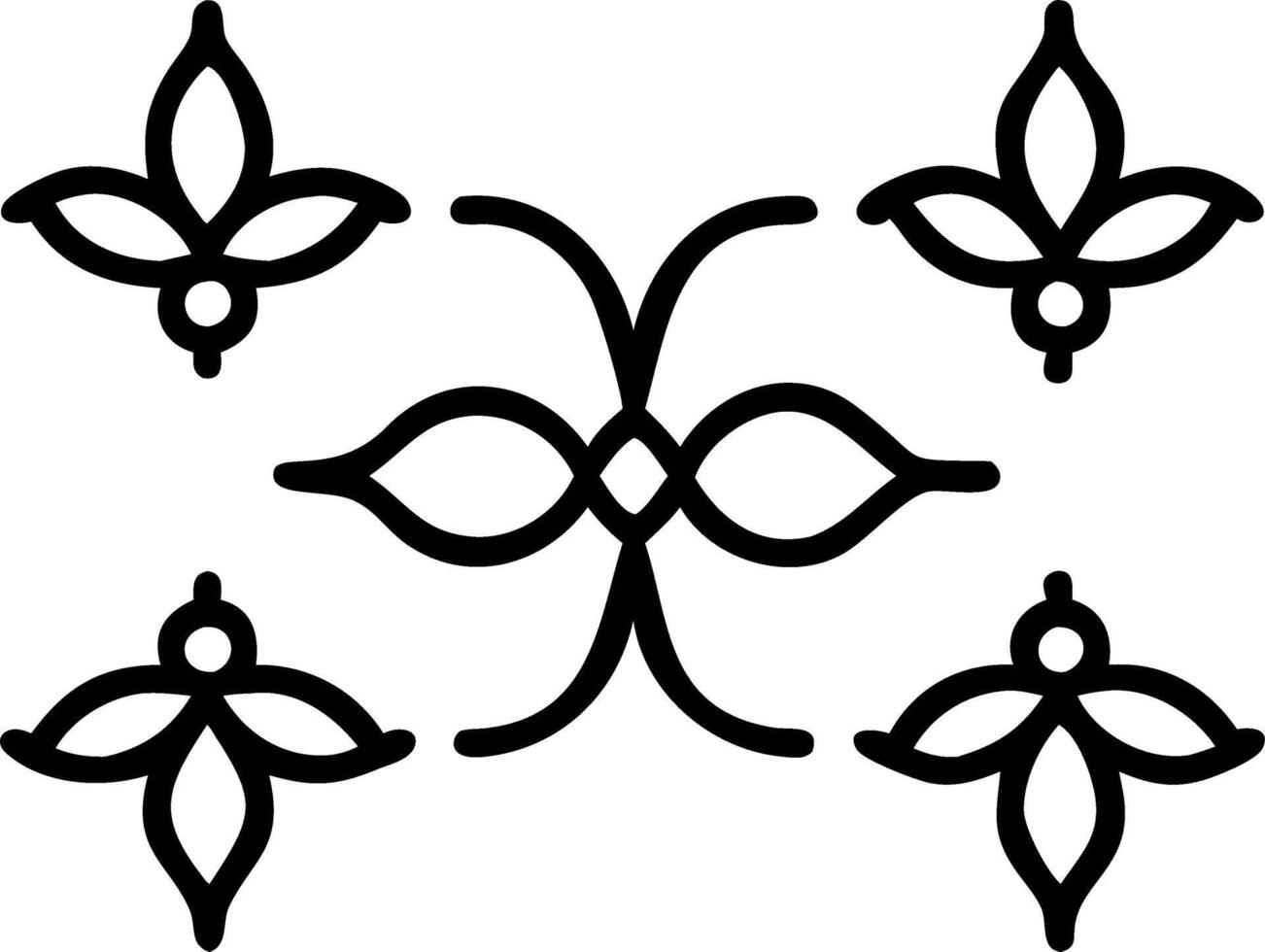 Art Deco magnolia seamless tile pattern with symmetrical magnolia motifs and gold accents for glamorous interiors Set 2 vector