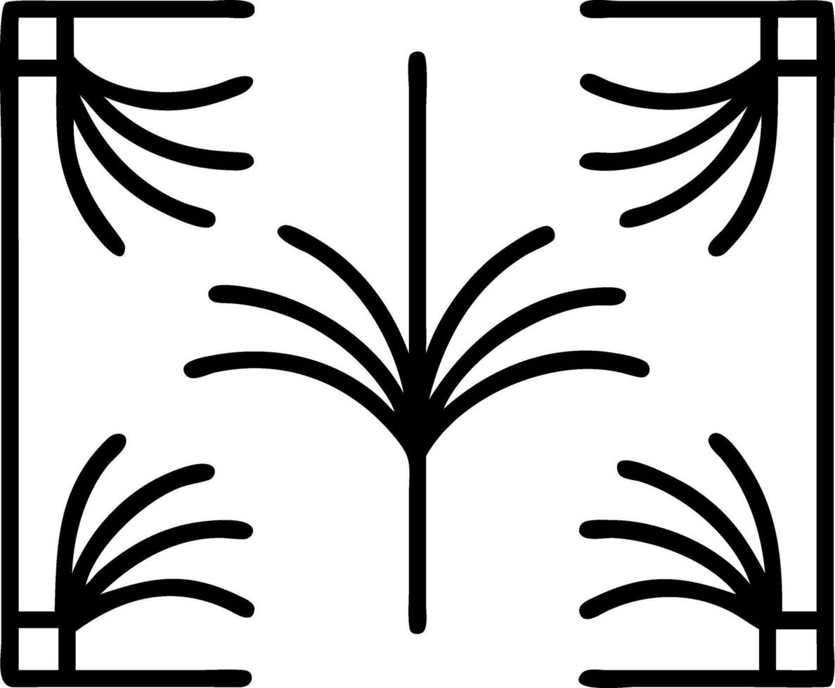 Art Deco fern seamless tile pattern with symmetrical fern motifs and gold accents for luxurious living rooms Set 4 vector