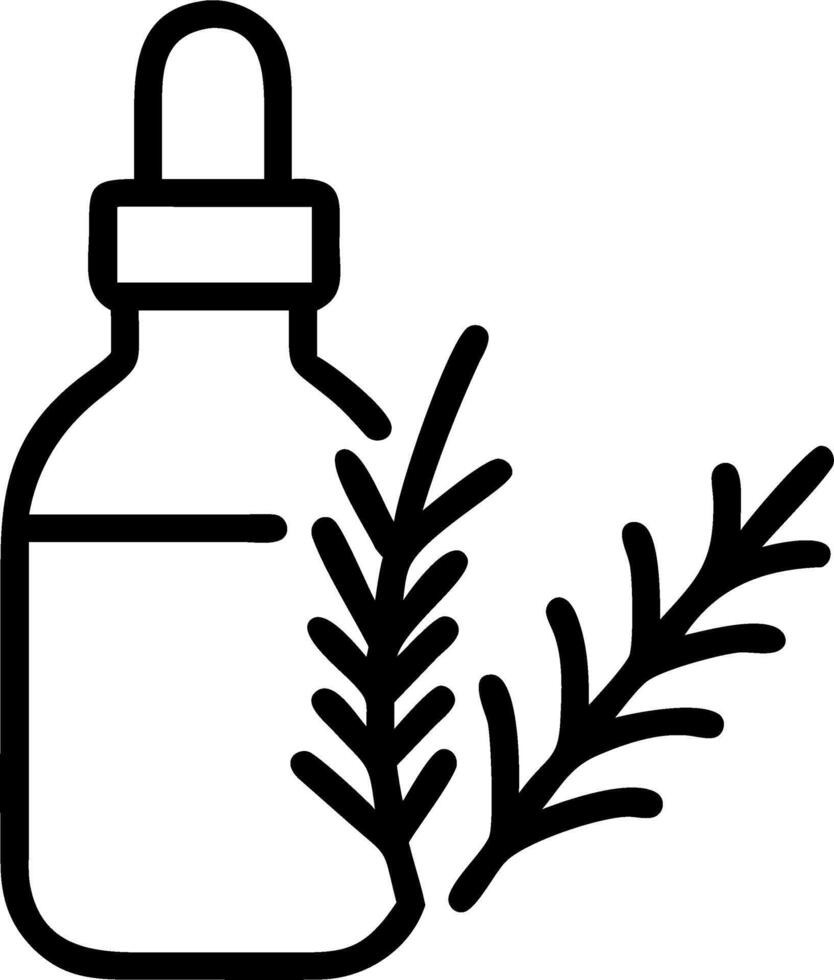 Aromatherapy essential oil bottle fresh rosemary sprigs capturing soothing herbal essence relaxing spalike environment wellness concept vector