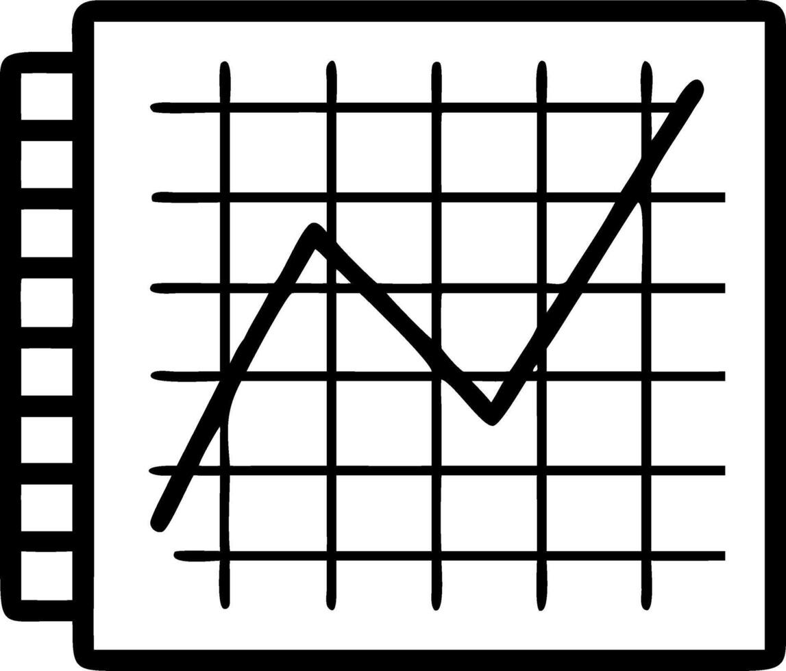 Animation of red graph on white grid on black background vector
