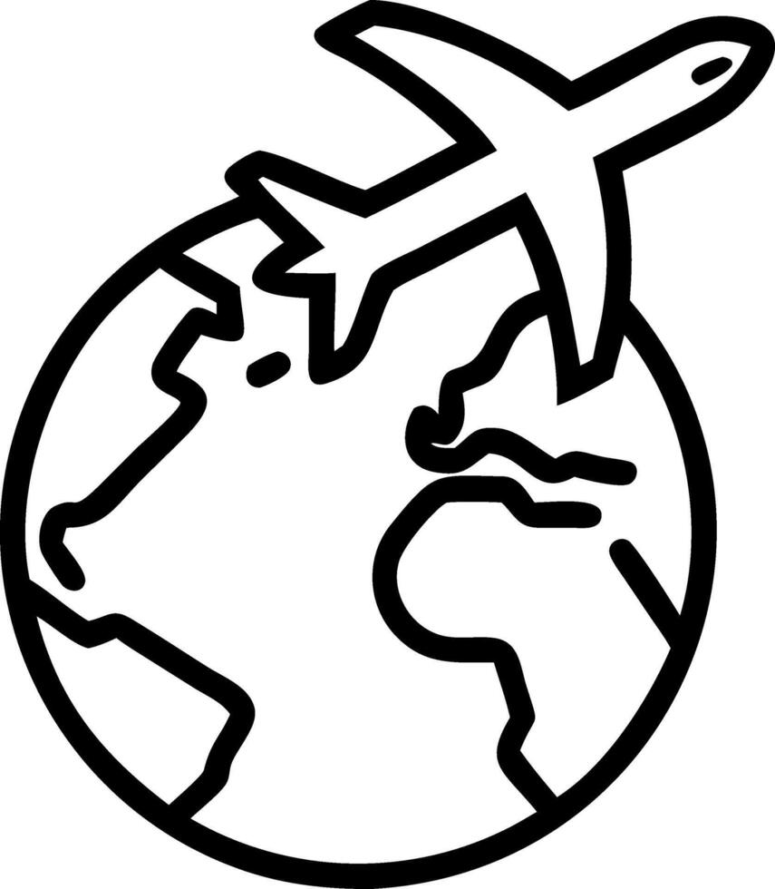 Airplane flying over globe symbolizing world travel and planning summer vacations tourism and vacation themes vector