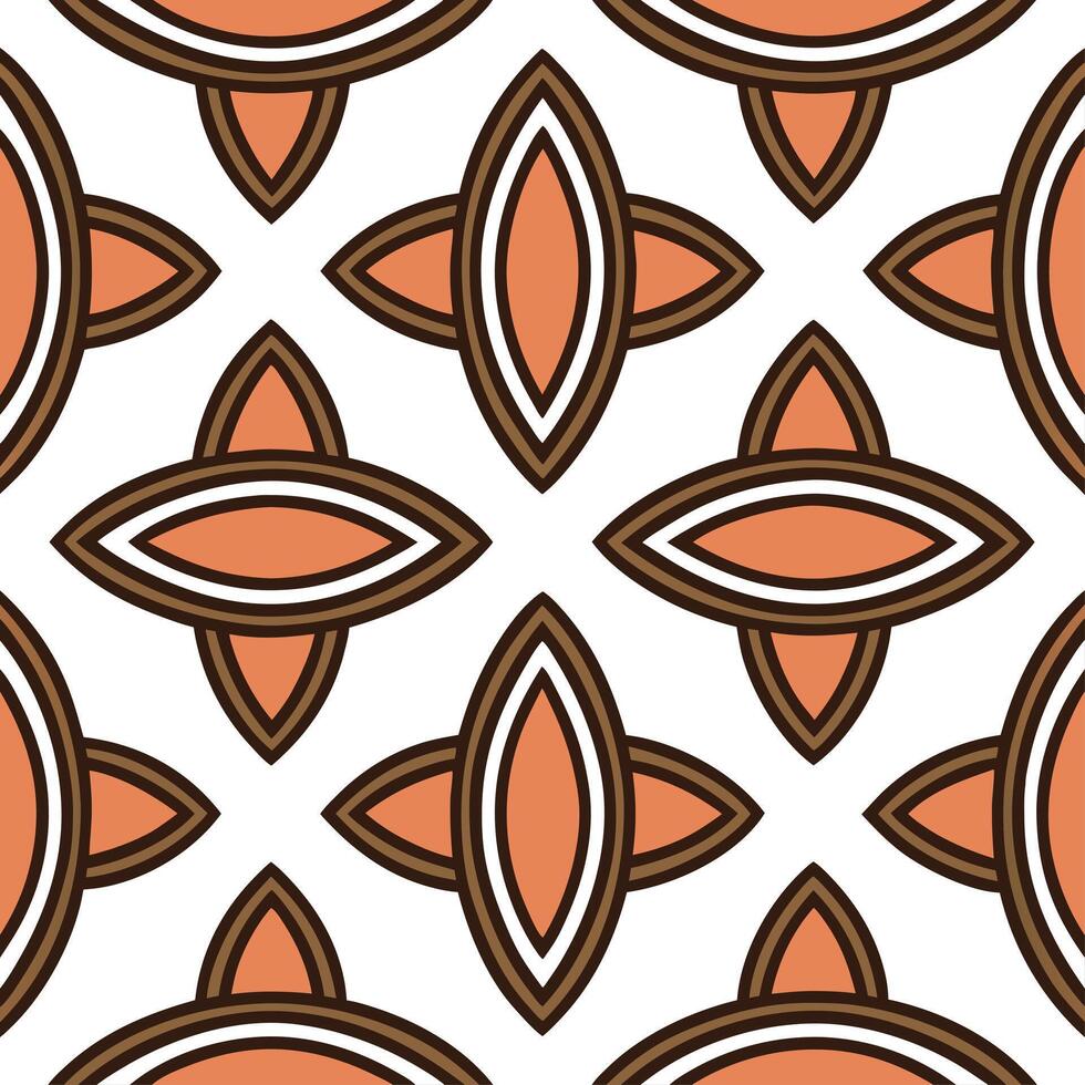 African tribal geometric seamless tile pattern with earthy tones and bold shapes for cultural home decor vector