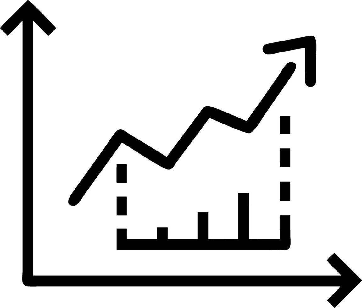 Abstract financial chart featuring uptrend line graph and arrow in stock market on white background representing financial growth and investment success vector