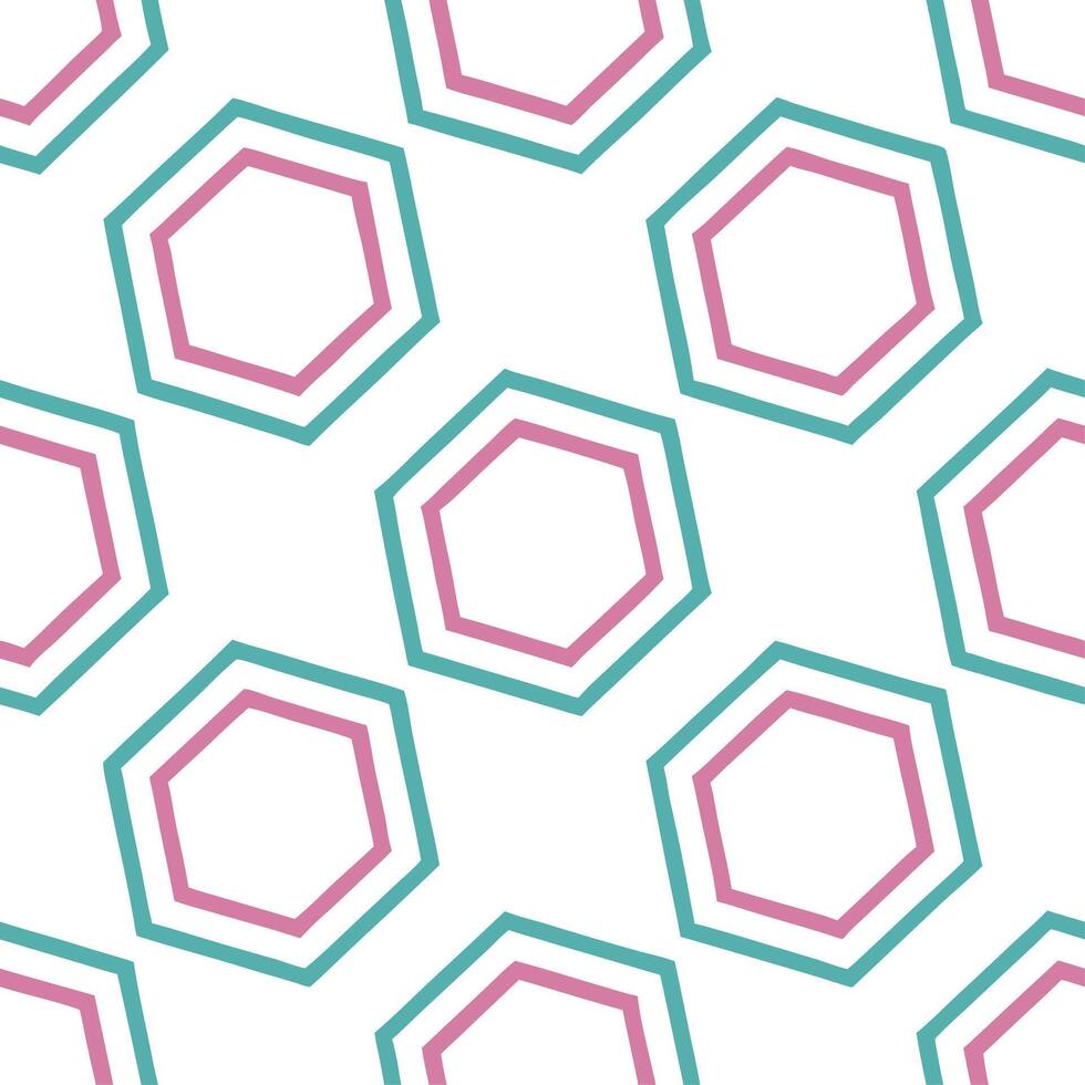 Abstract retro polygon seamless pattern bright hues on white background suitable for stationery Set 4 Edition vector