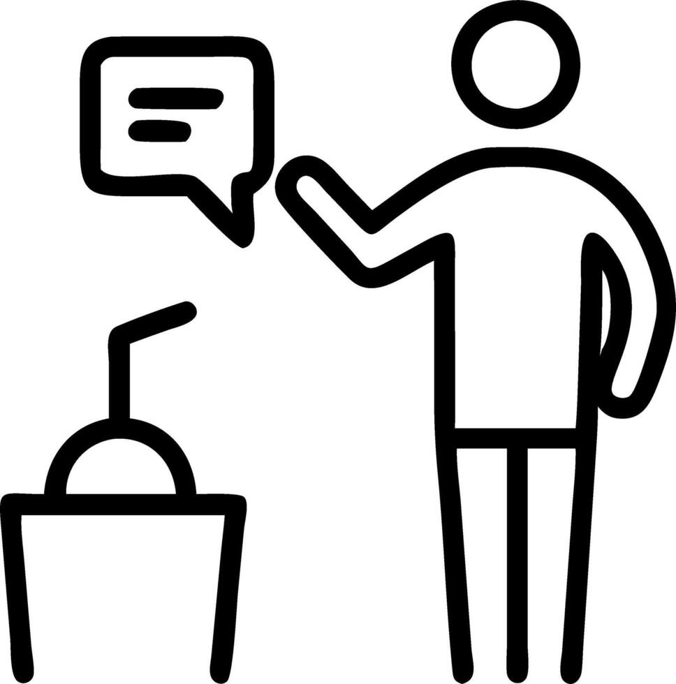 A senior giving to TED talk sharing insightful life lessons and inspiring to wide audience in public speaking illustration vector