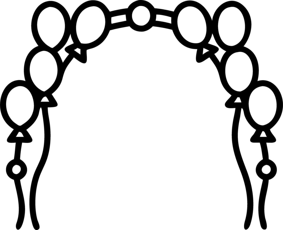 A festive archway made of black silver and white balloons with to shimmering backdrop perfect for celebrations and photo opportunities vector