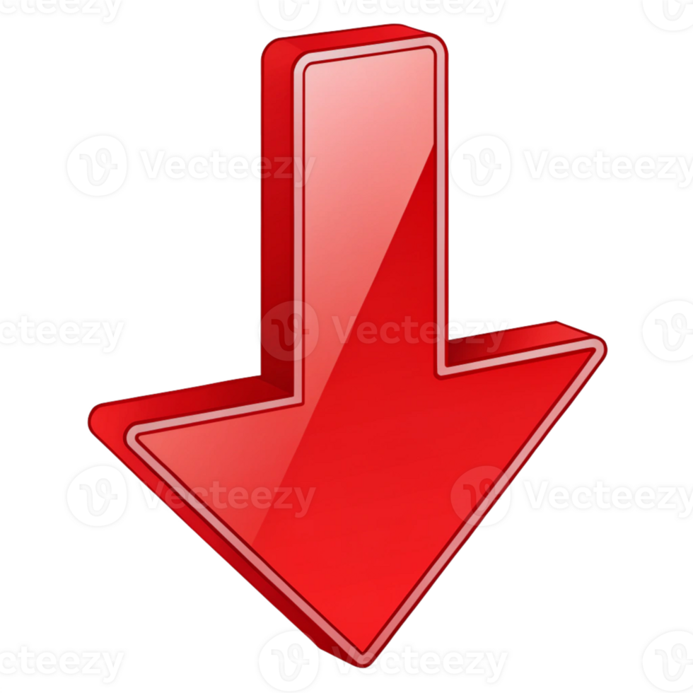 Modern Red Down Arrow for Digital Interfaces png