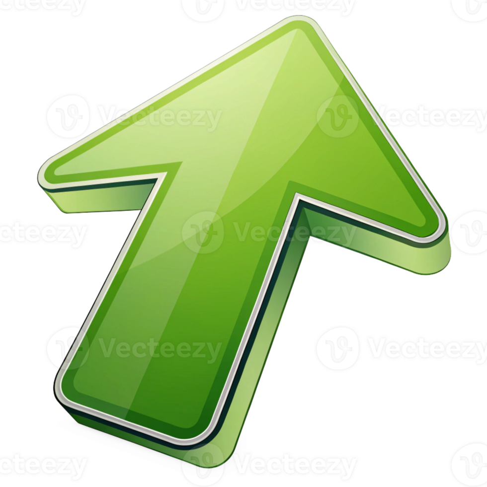 Vibrant Green Up Arrow Icon for UI and Graphics png