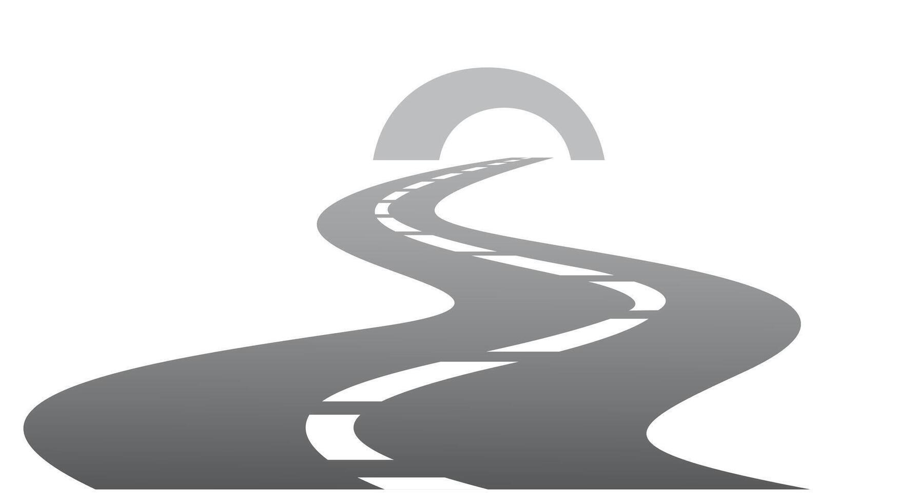 The road with tunnel. vector