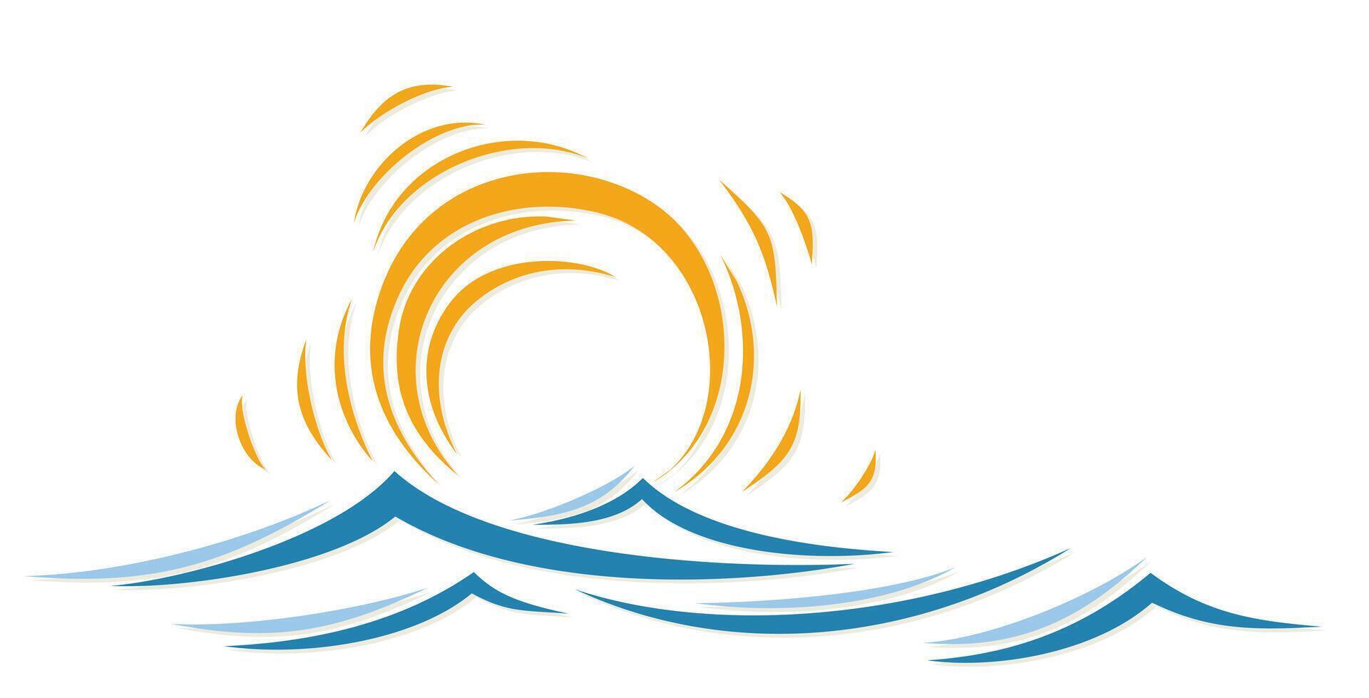 Sun and sea. vector
