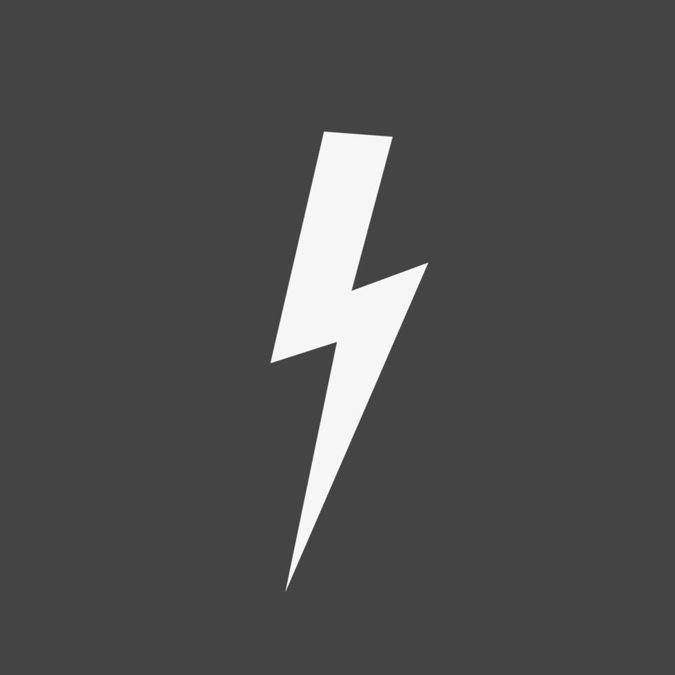Lightning bolt icon on black background vector