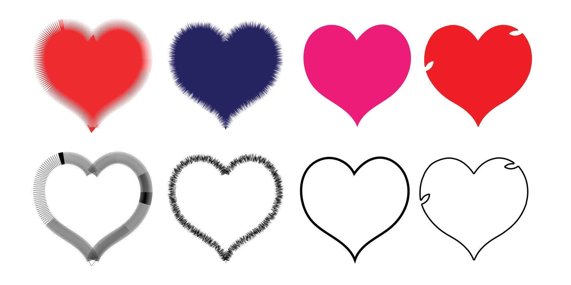 Diverse Heart Icons for Design or Web Use vector