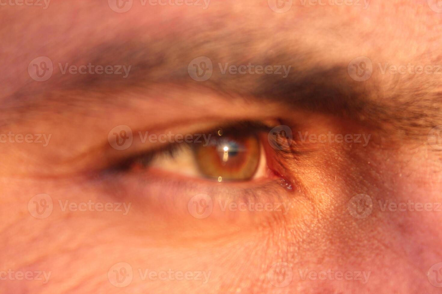 A close up of a man's eye photo