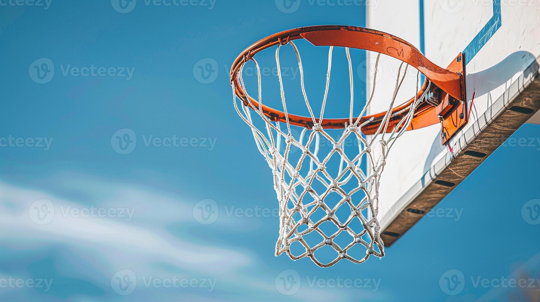 Urban equipment for basketball playing image copy space, . Healthy activity in city park banner background blurred. Team game with ball outdoors concept photography copyspace photo