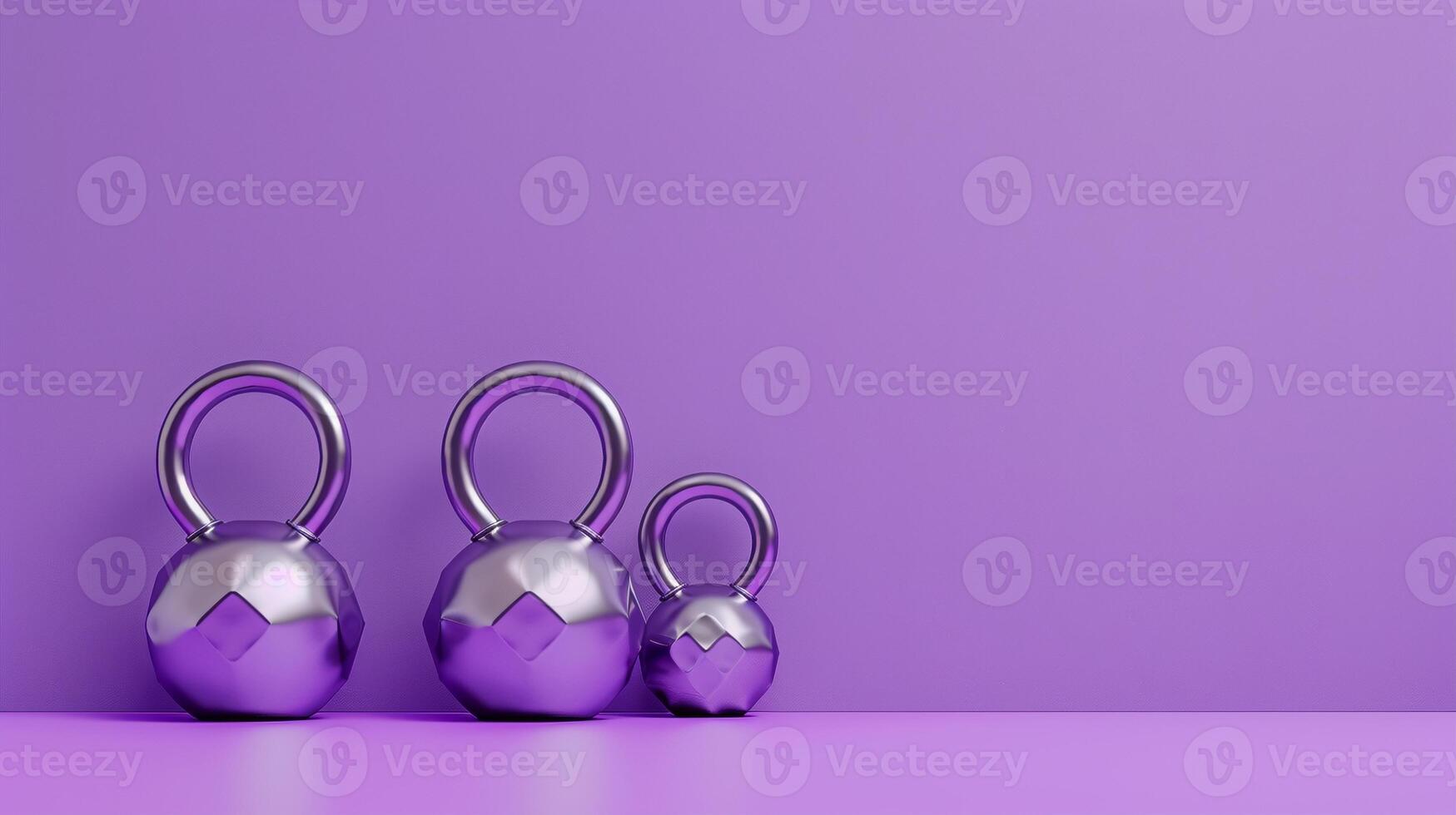 Kettlebells of different weight in sports club image copy space, . Active workout heavy inventory in gym banner background blurred. Weightlifting benefits concept photography copyspace photo