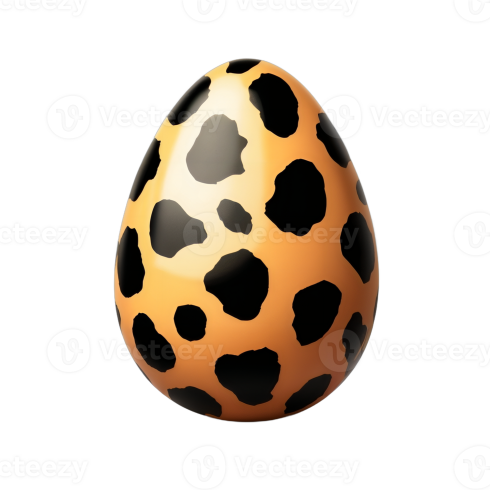 An easter egg with a leopard print on it png