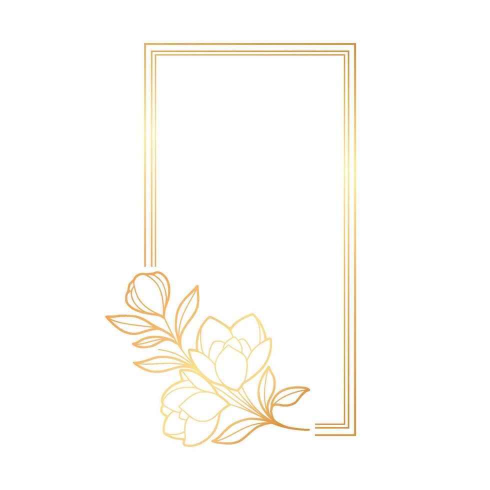 luxury gold floral frame vector