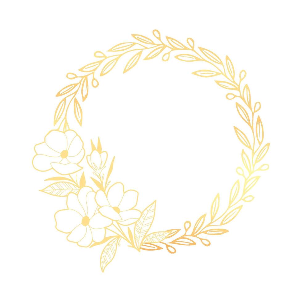 A wreath of flowers on a white background vector