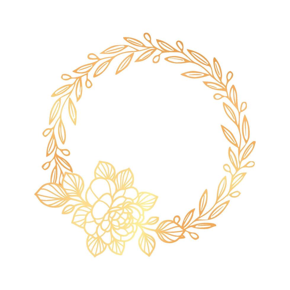 A flower wreath with leaves and flowers vector