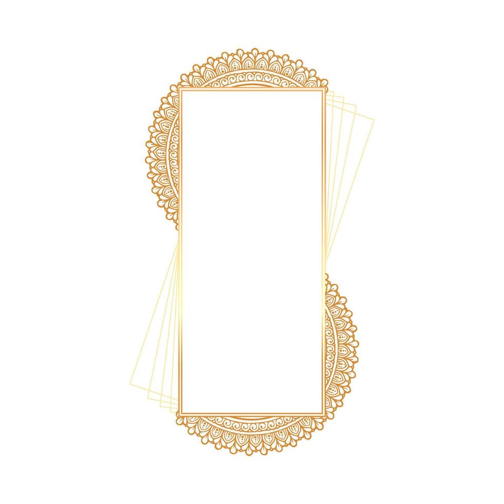 Gold frame with a pattern on it vector