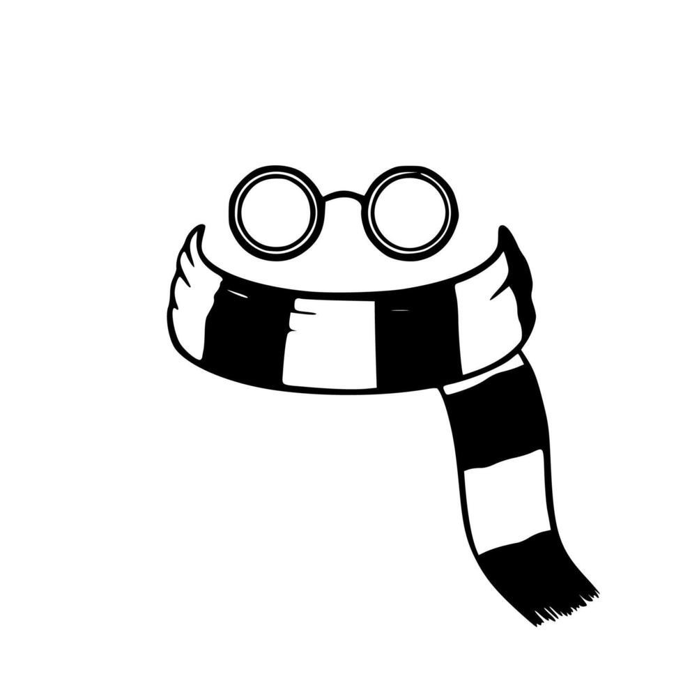 Harry potter scarf and glasses vector