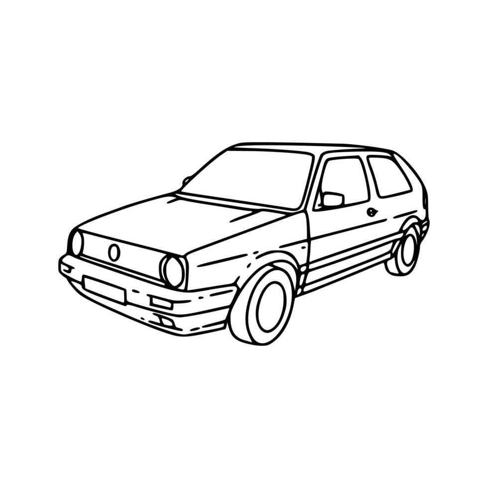 Volkswagen golf gti coloring pages vector