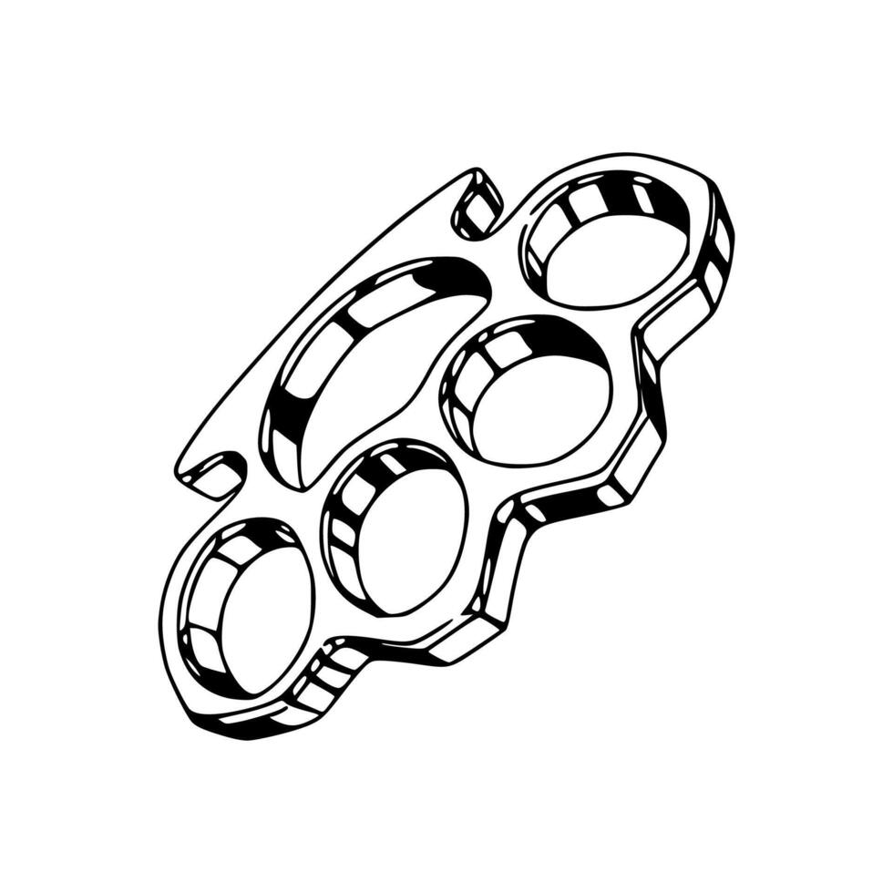 A drawing of a knuckle with a knife in it vector
