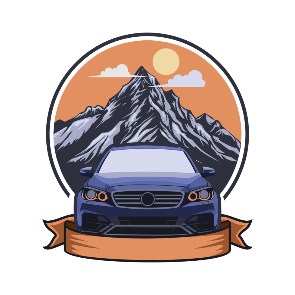A car with mountains in the background png