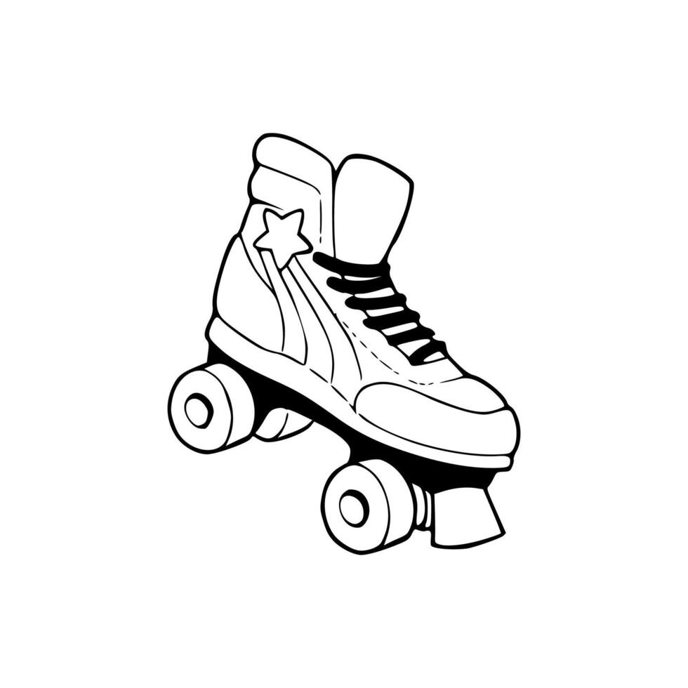 Roller skate coloring pages vector