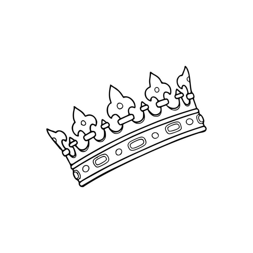 A black and white drawing of a crown vector