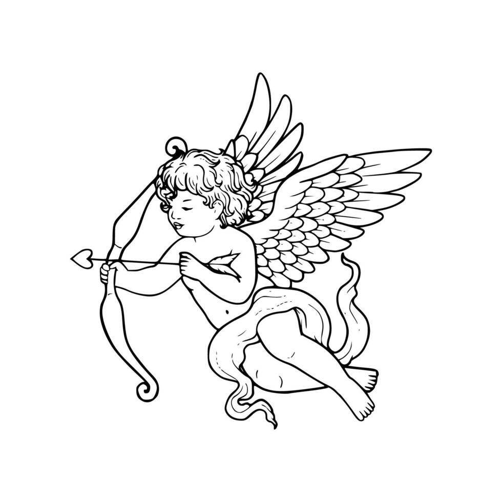 Cupid coloring pages vector