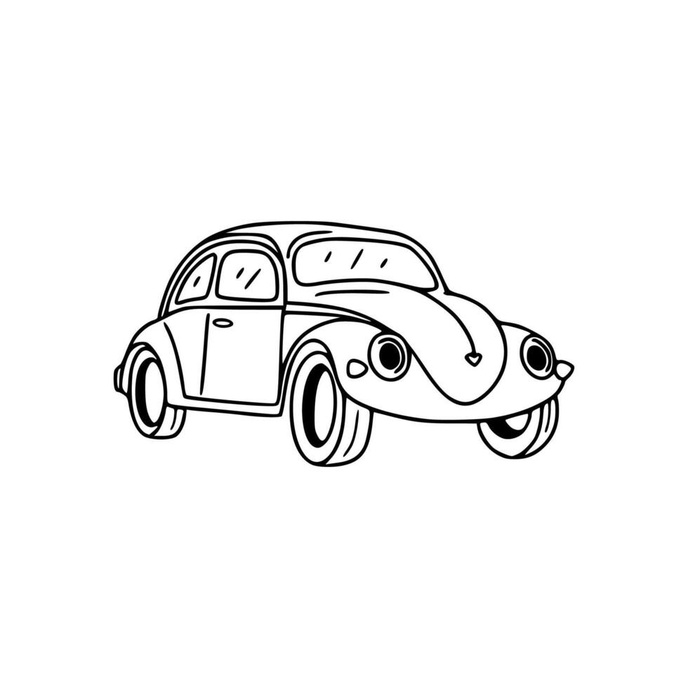 Volkswagen beetle coloring pages vector