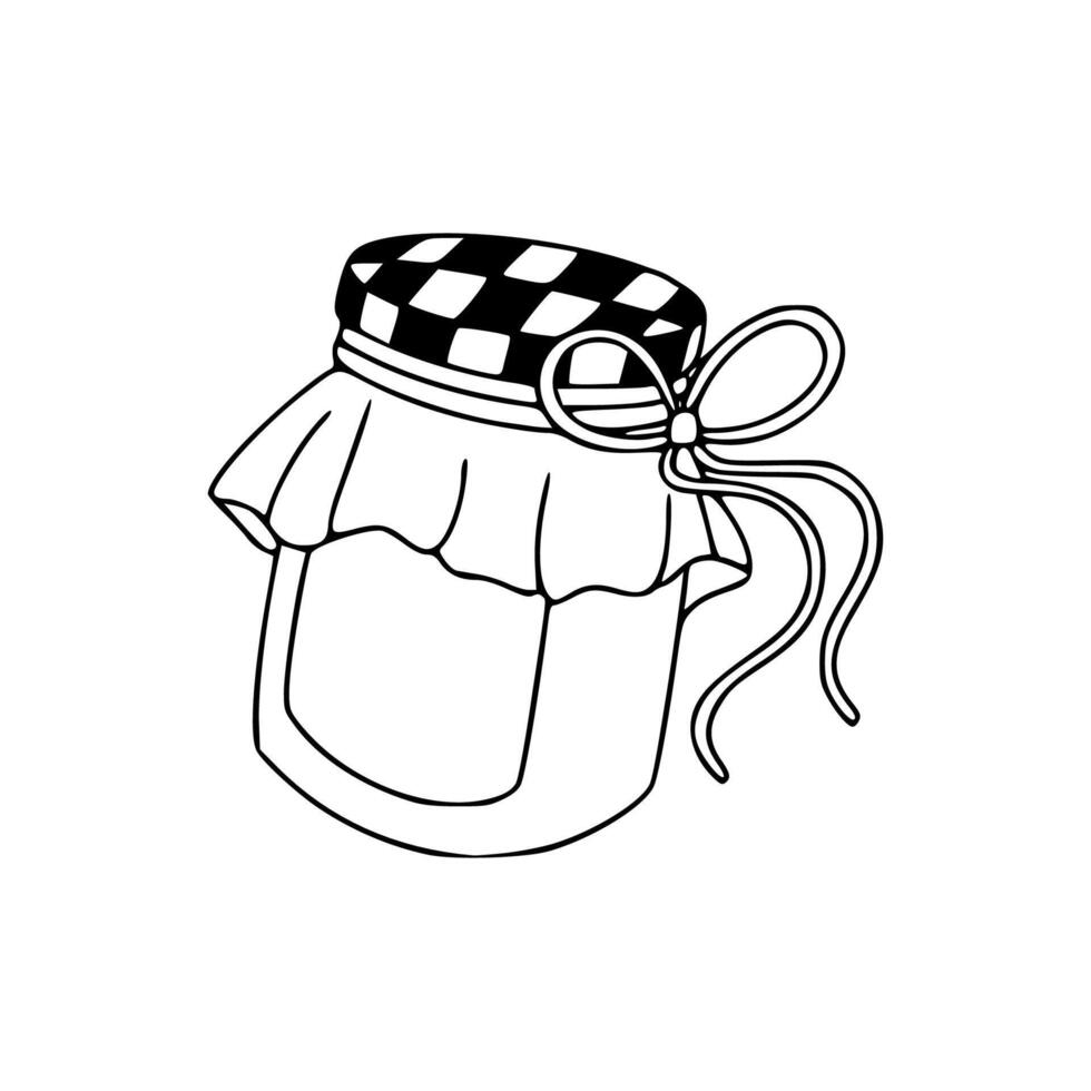 A jar with a bow and ribbon on it vector