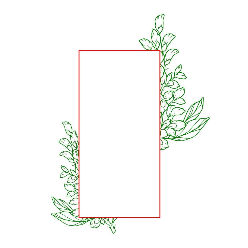 A square with flowers and leaves on it vector