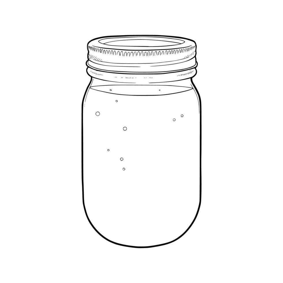 A drawing of a jar with liquid inside vector