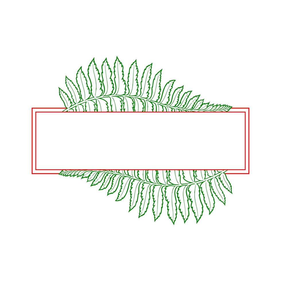 A green leaf with a red border vector