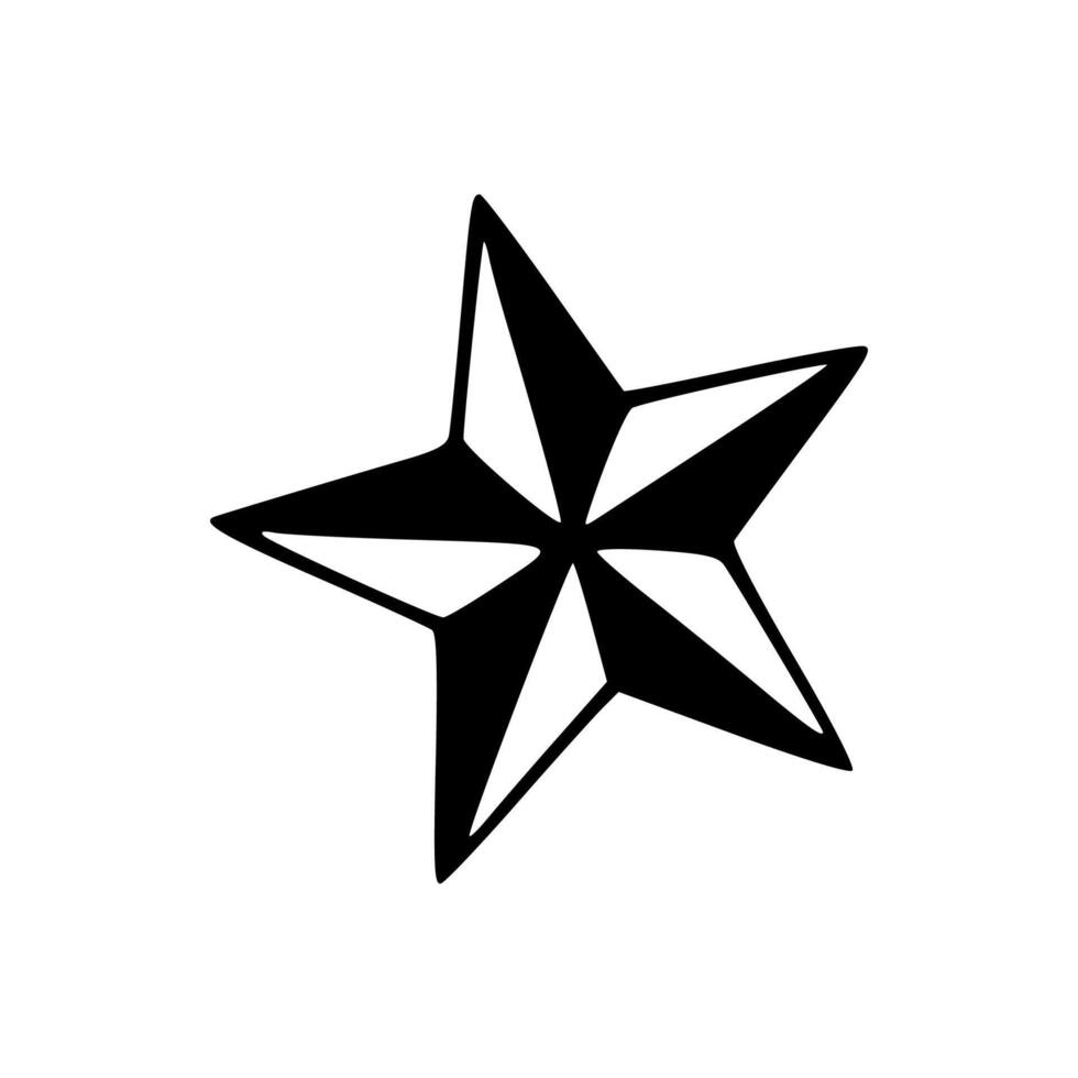 A black and white star on a white background vector