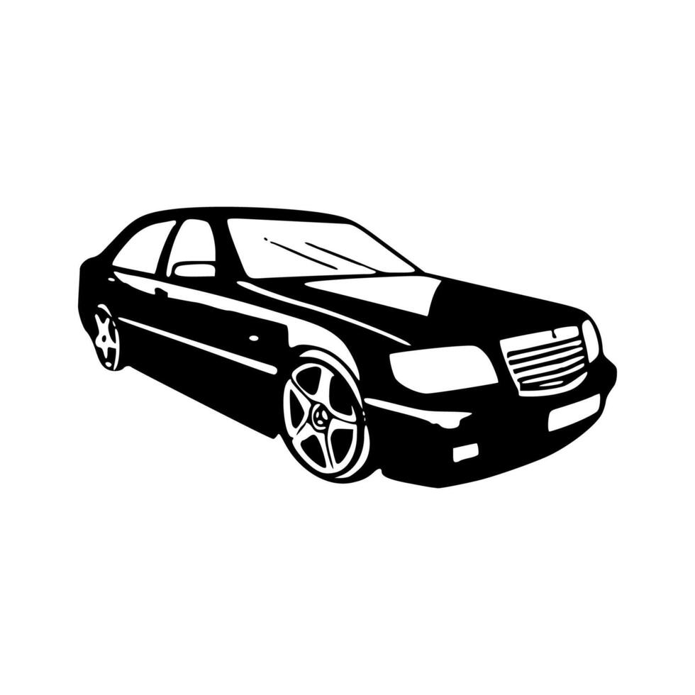 Mercedes benz w210 car decal vector