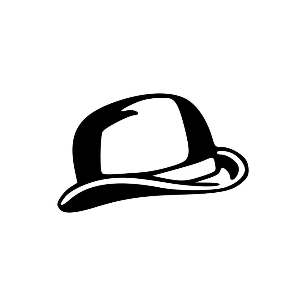 A black and white hat is shown in this illustration vector