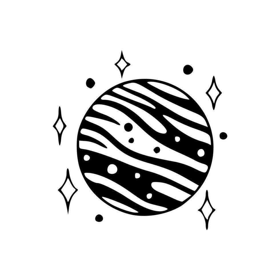 Planet zebra zodiac sign illustration vector