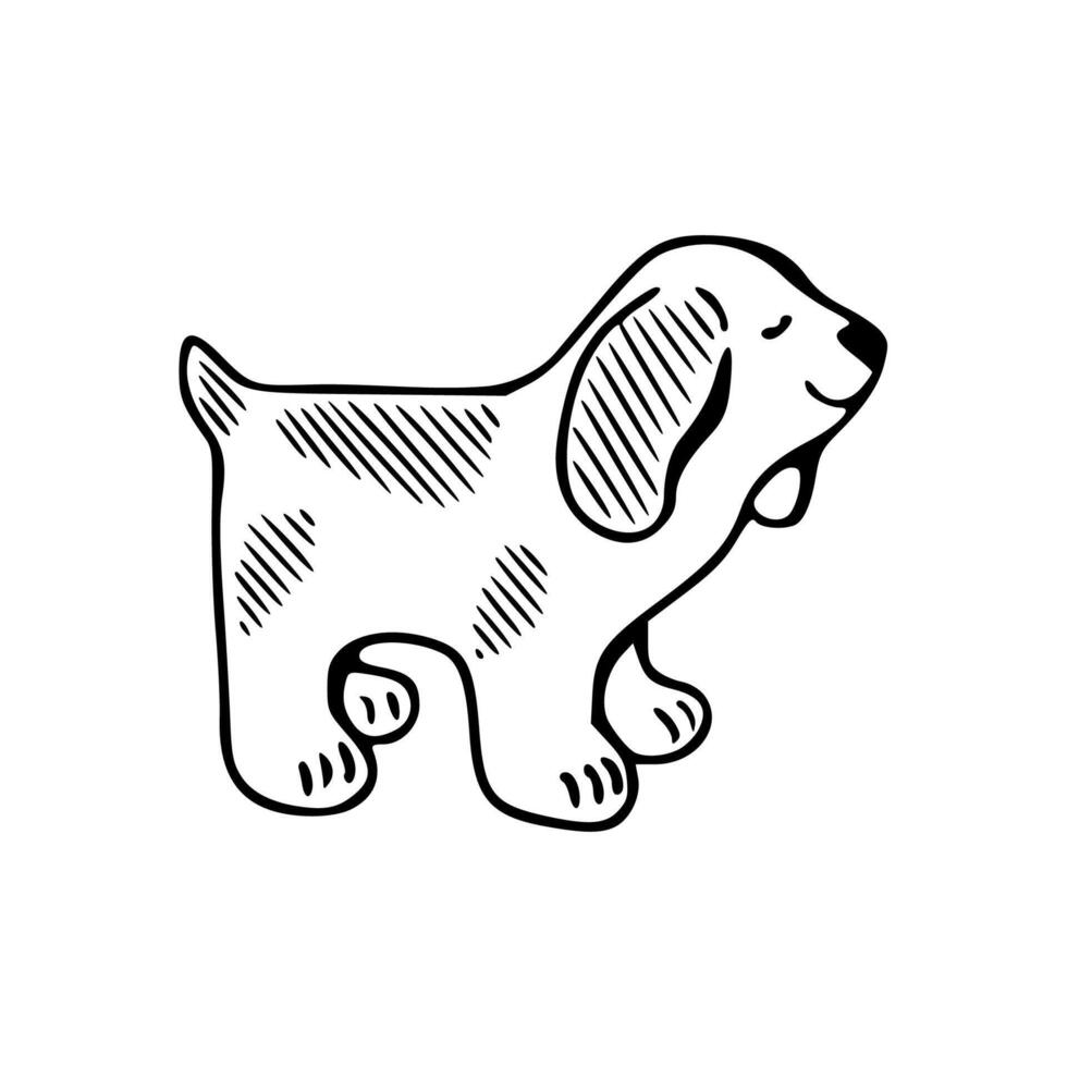 A dog is drawn in a line drawing style vector