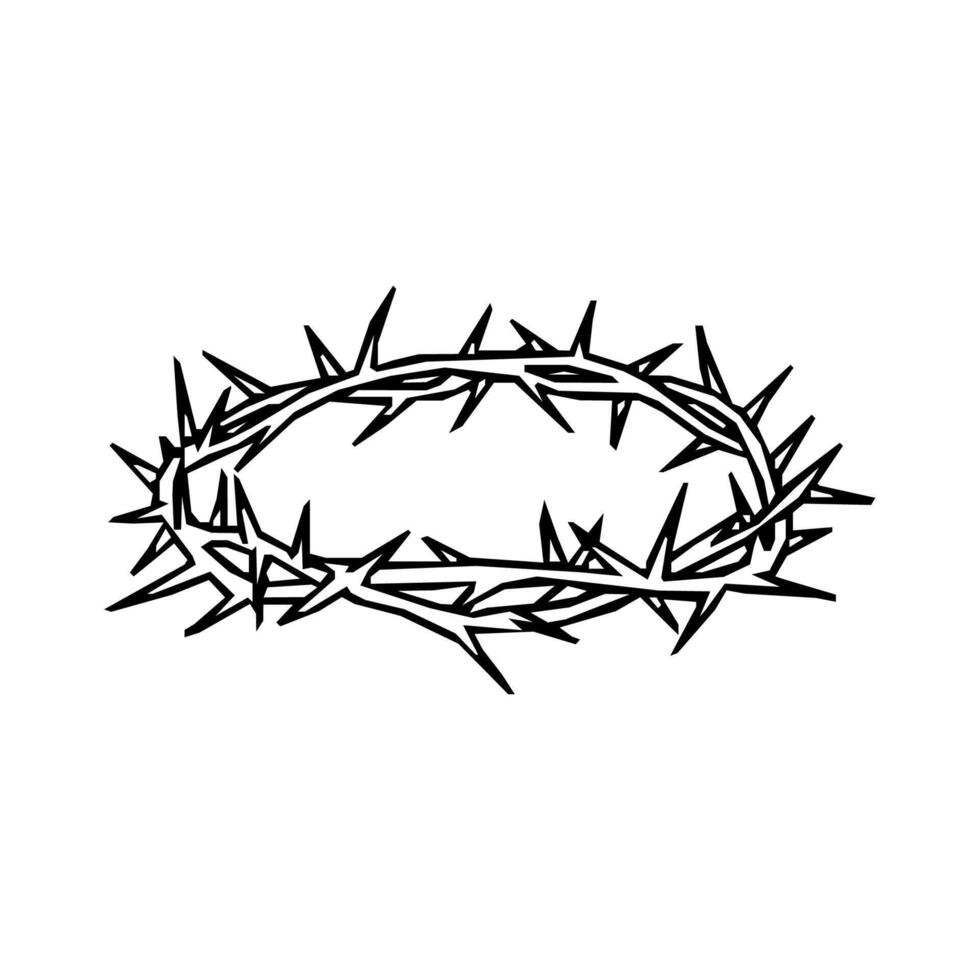 Crown of thorns coloring page vector