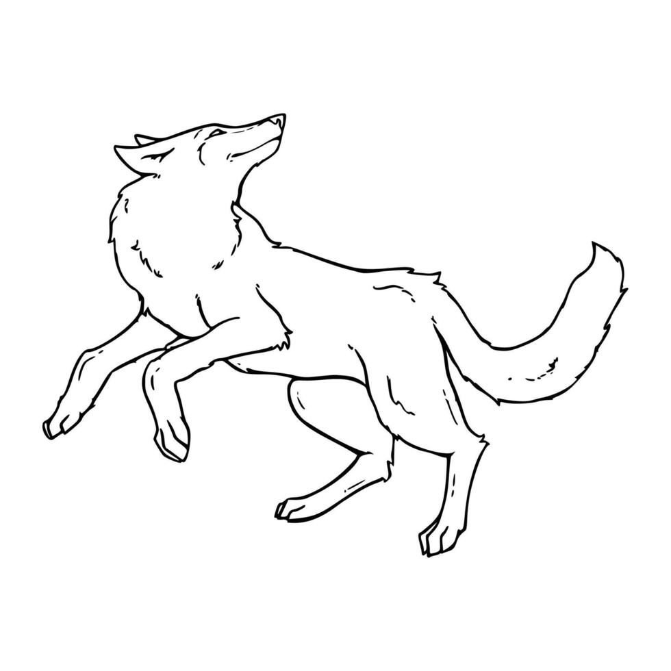 Howling wolf coloring pages vector