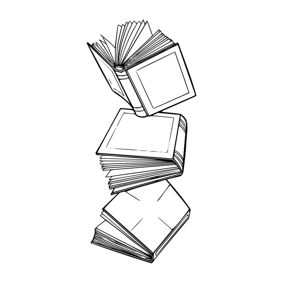 A drawing of a stack of books vector