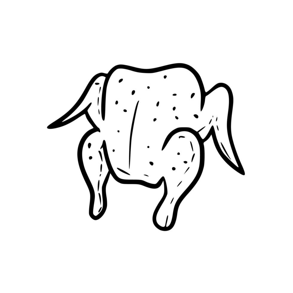 A drawing of a chicken on a white background vector